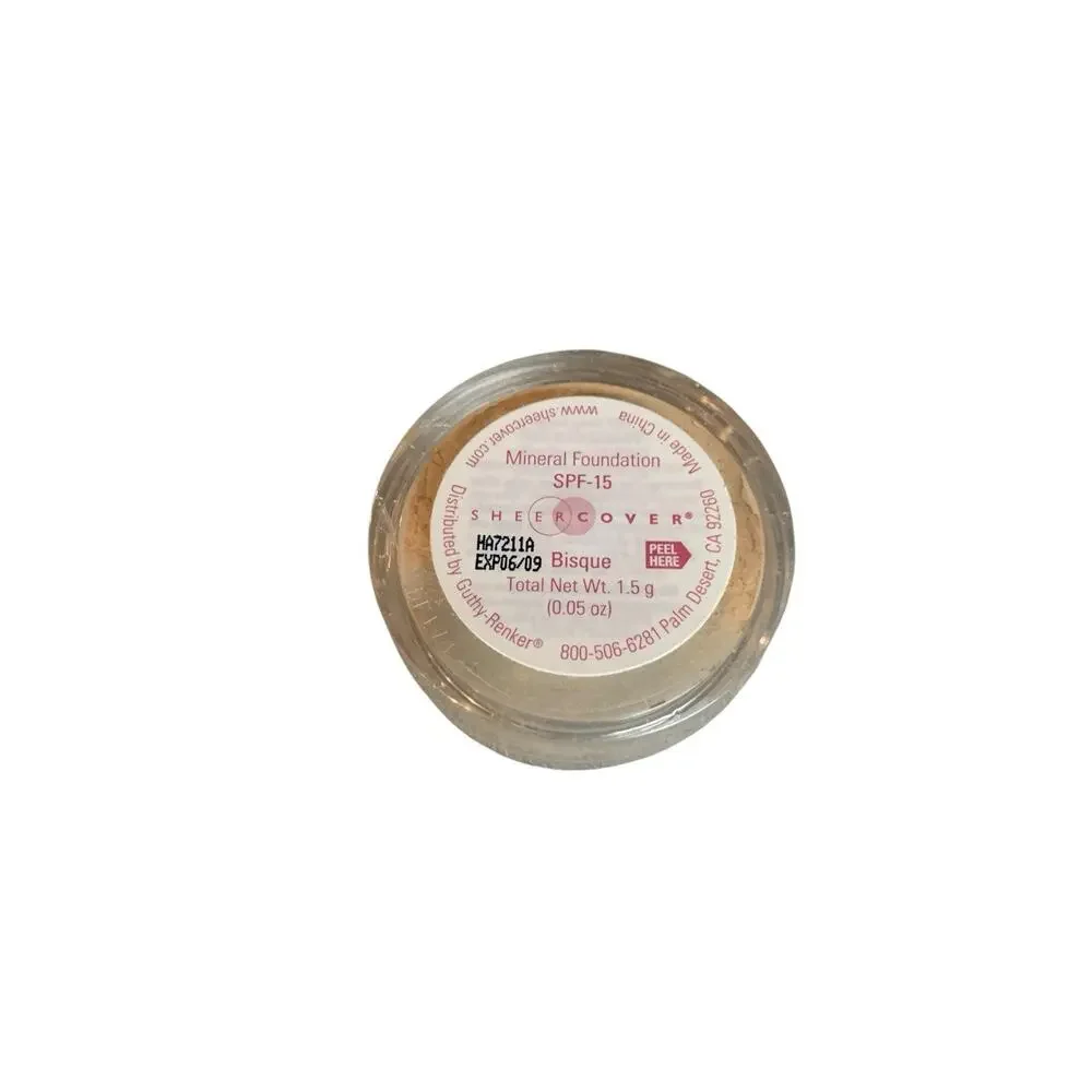 Sheer‎ Cover BISQUE Mineral Foundation Travel Size 1.5g NOS Sealed SPF-15